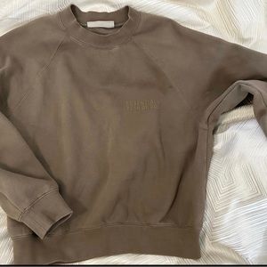 Essentials Fear of God Olive Brown Crewneck Sweatshirt size small